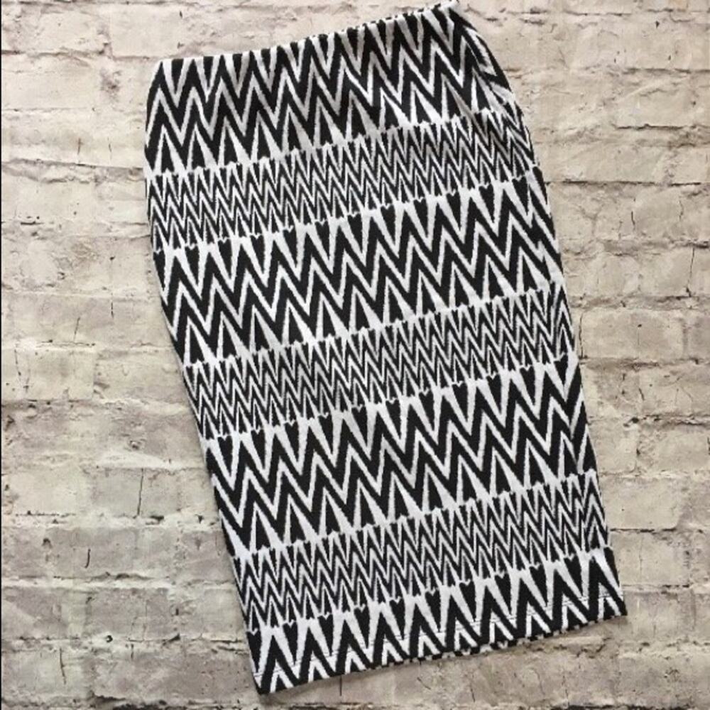 Tart Printed Pencil Skirt in Black and White